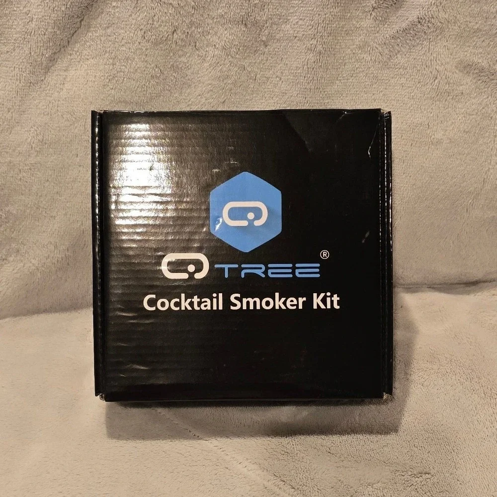Q-TREE Cocktail Smoker Kit with 4 Wood Chip Flavors Apple Cherry Oak Pecan Wood